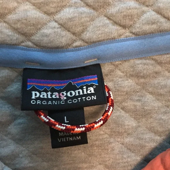 Patagonia Gray and Orange Snap T Quilted Pullover - Picture 2 of 9
